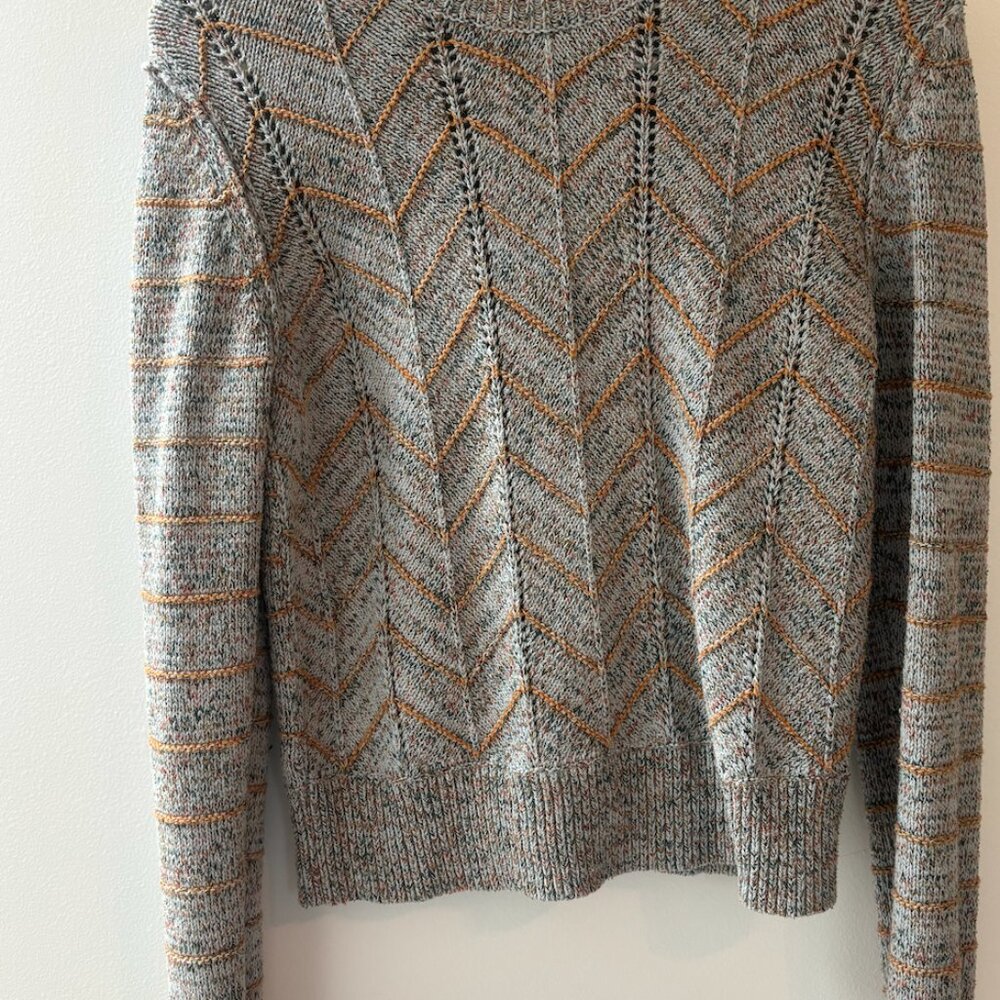 Free People “Zig Zag” Pullover Knit Sweater, XS